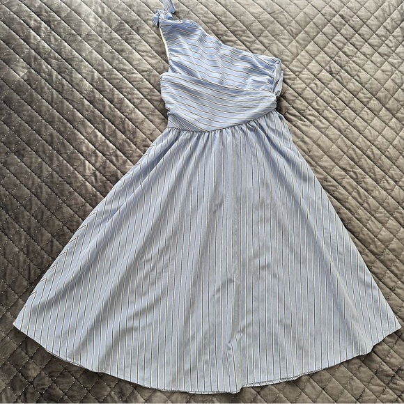A.L.C. Striped One Shoulder Midi Dress - Picture 5 of 10